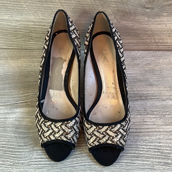 Caparros open toe sparkle black white and gold heels size 6 - Picture 7 of 15